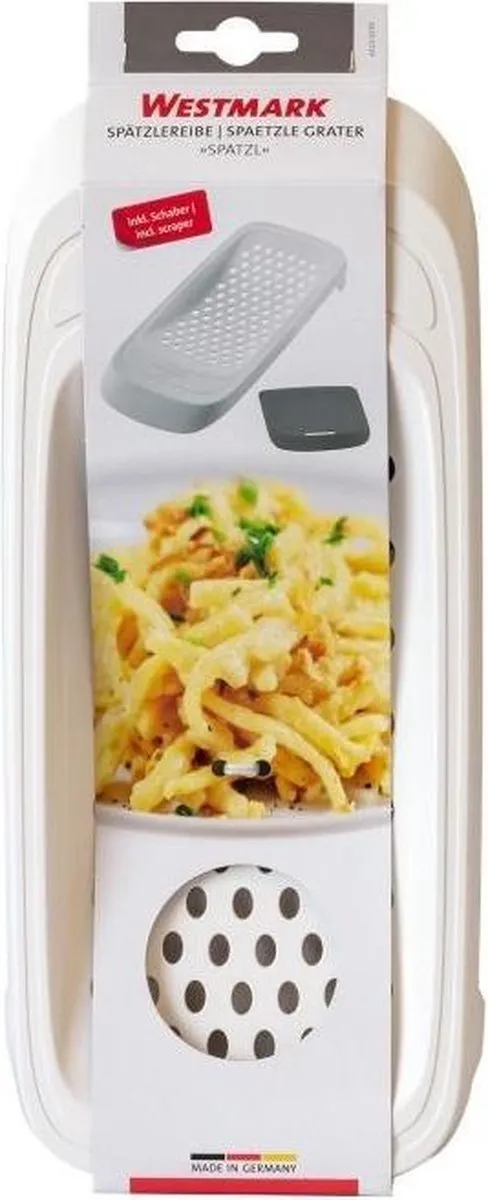 Westmark Spätzlerasp met deegschraper - Kunststof - Wit/Grijs