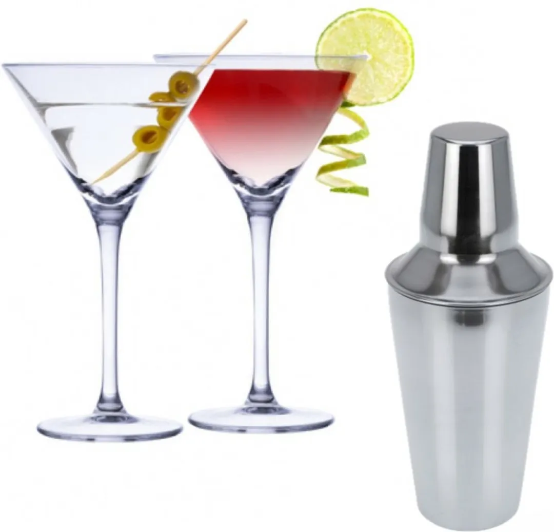 Alpina Martini Cocktailset 5-delig - 220ml - RVS Shaker