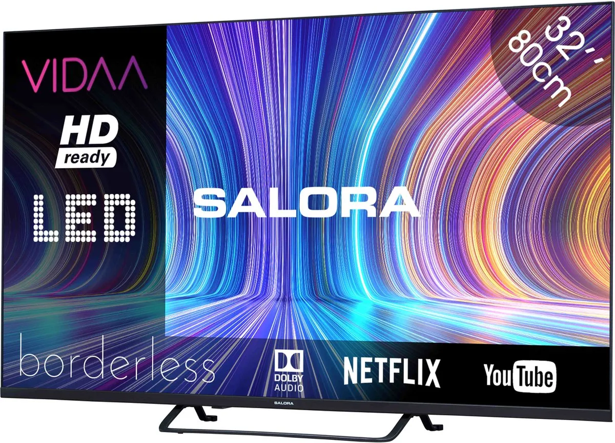 Salora 32HV210 VIDAA Smart HD TV 81cm - Zwart