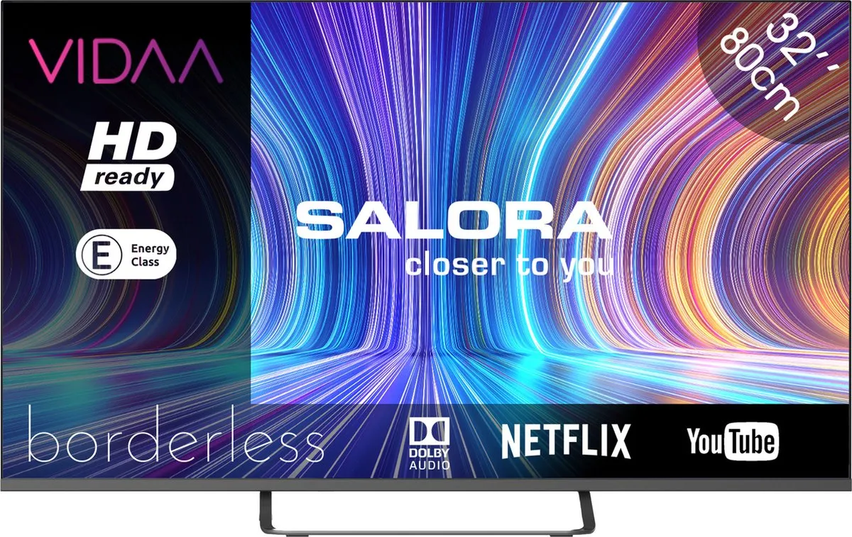 Salora 32HV210 VIDAA Smart HD TV 81cm - Zwart - afbeelding 6 van 6