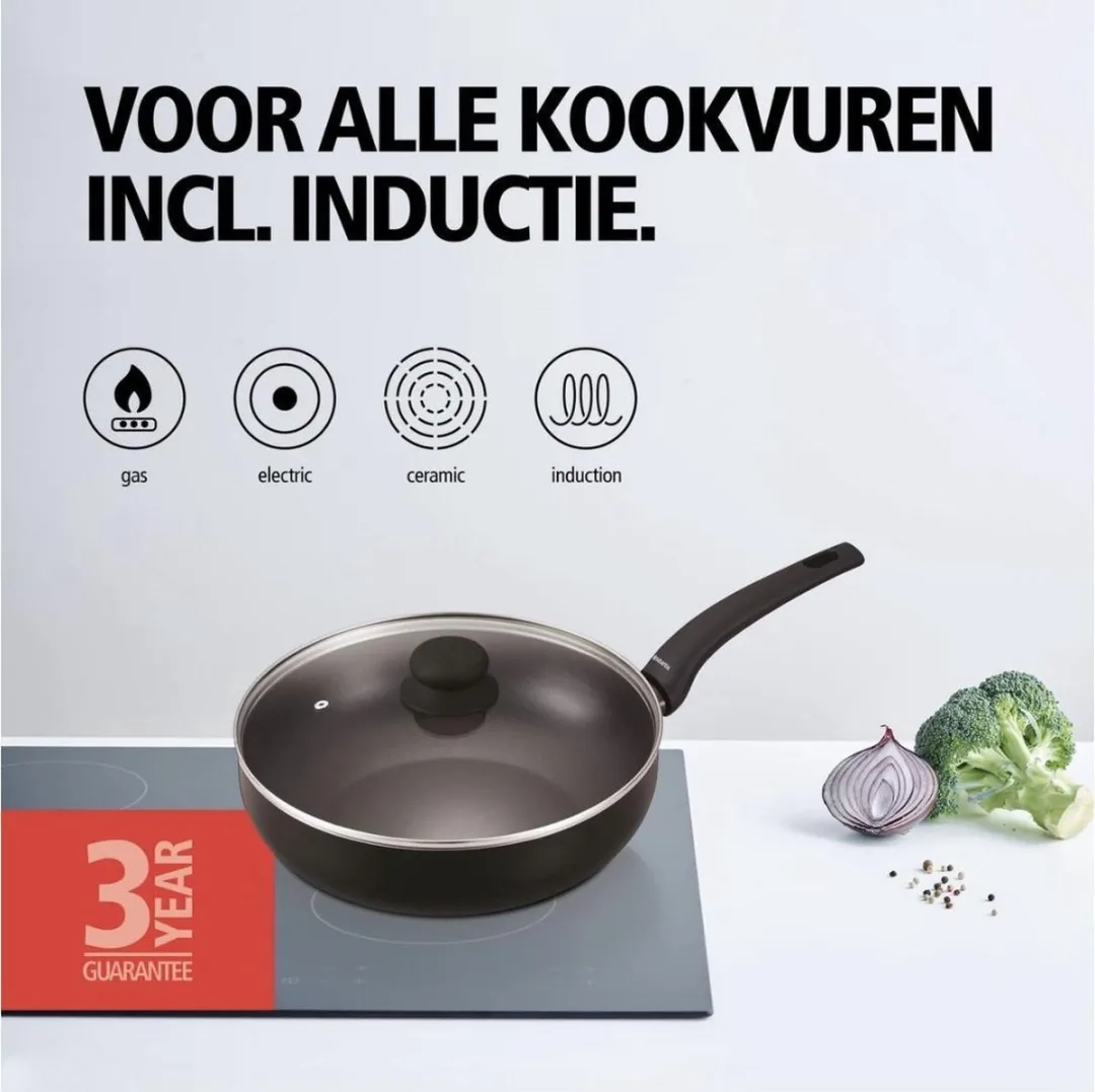 Brabantia Hapjespan 28cm - 3L - Zwart