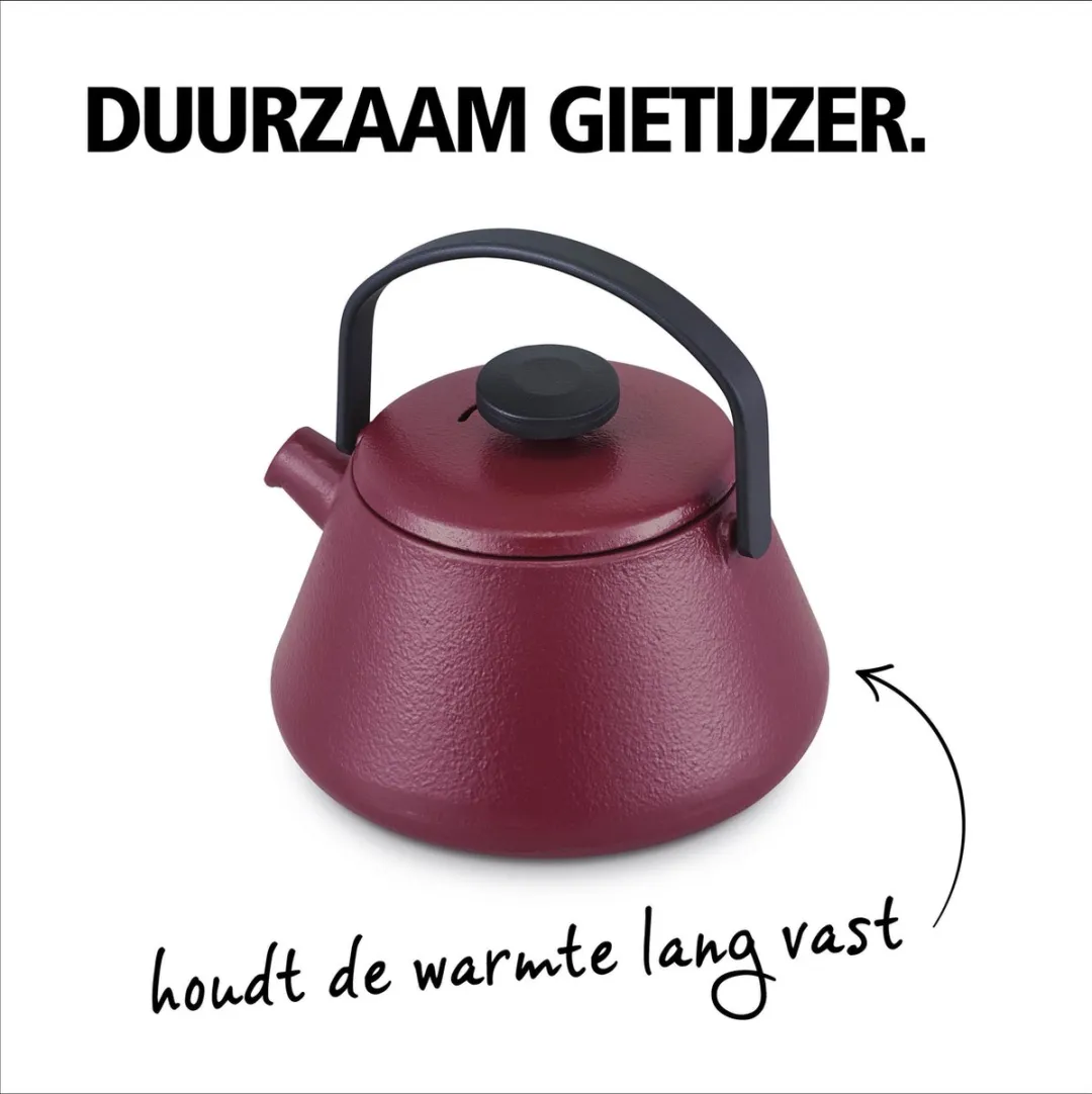 Brabantia T-TIME Theepot 0,7L - Gietijzer - Bordeaux