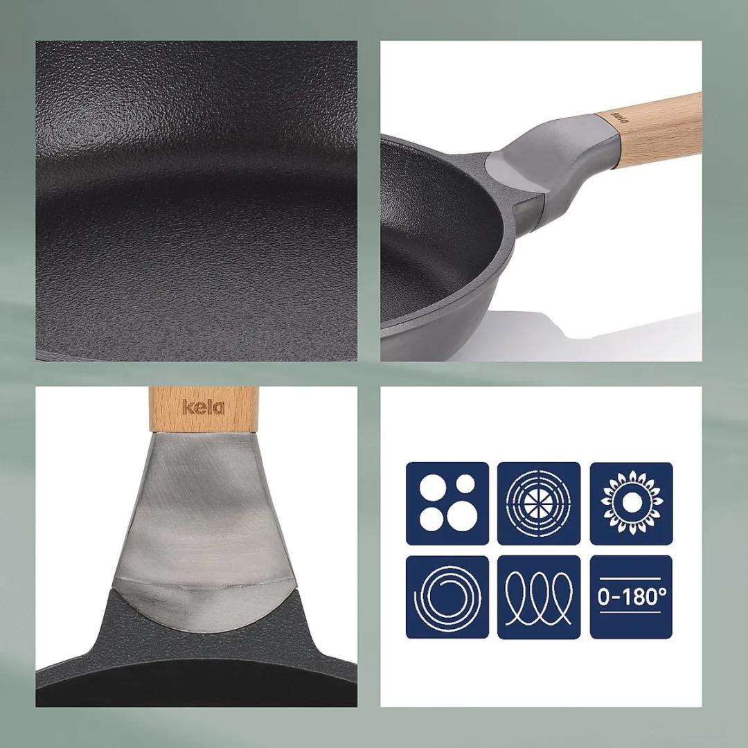 Kela Wokpan Ø30cm 5L - Gerecycled Aluminium - Grijs