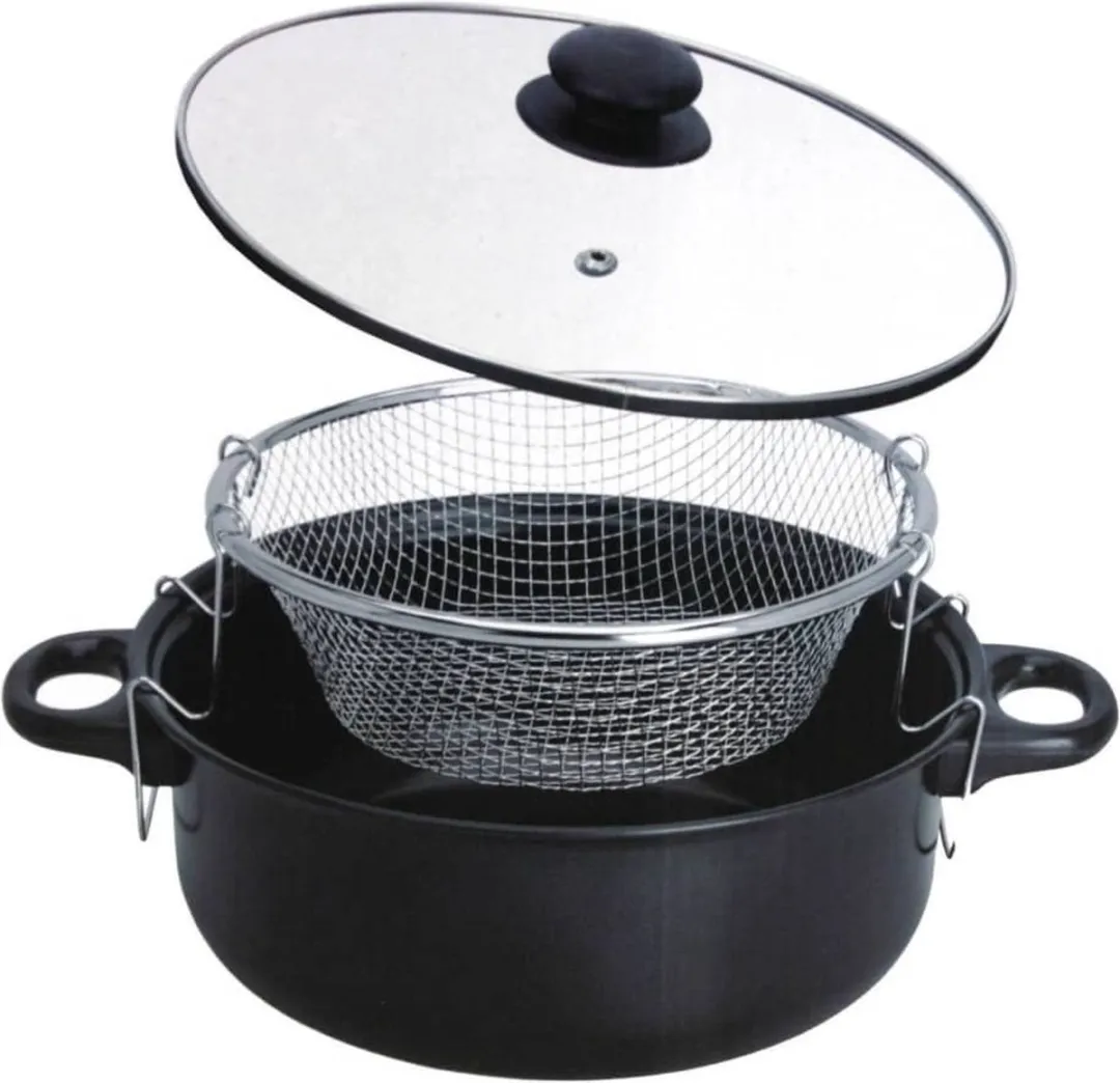 Excellent Houseware Frituurpan DS34878 - 26cm - Zwart