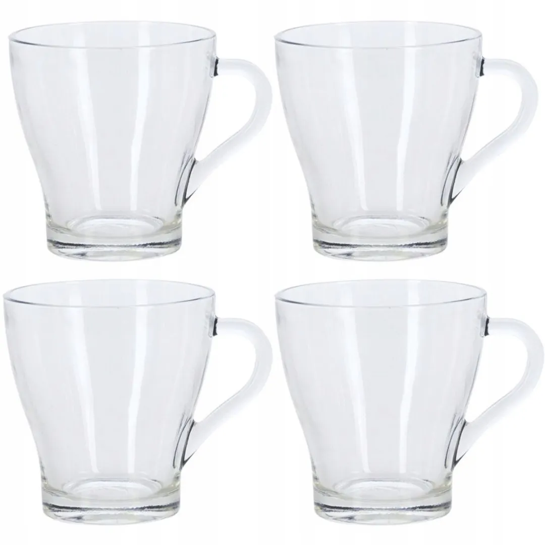 Excellent Houseware Glazen Mokken 280ml - Transparant - 4 Stuks - afbeelding 6 van 6