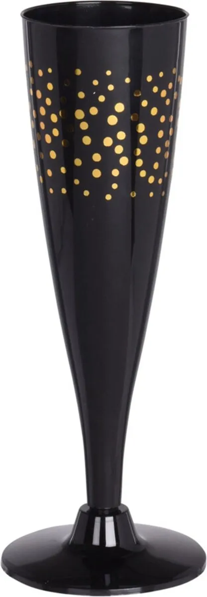 Excellent Houseware Prosecco/Champagneglazen EH-410110 - 48 Stuks - Zwart/Goud - 130ml