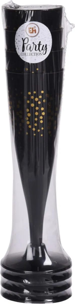 Excellent Houseware Prosecco/Champagneglazen EH-410110 - 48 Stuks - Zwart/Goud - 130ml