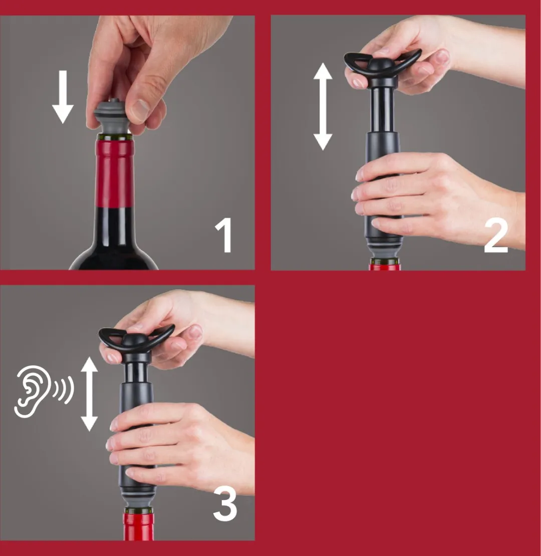 VacuVin Wine Saver Concerto - 2 Vacuümstoppers - Zwart