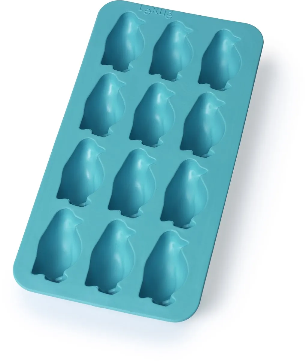 Lékué IJsblokjesvorm Pinguïn - 12 Stuks - Turquoise