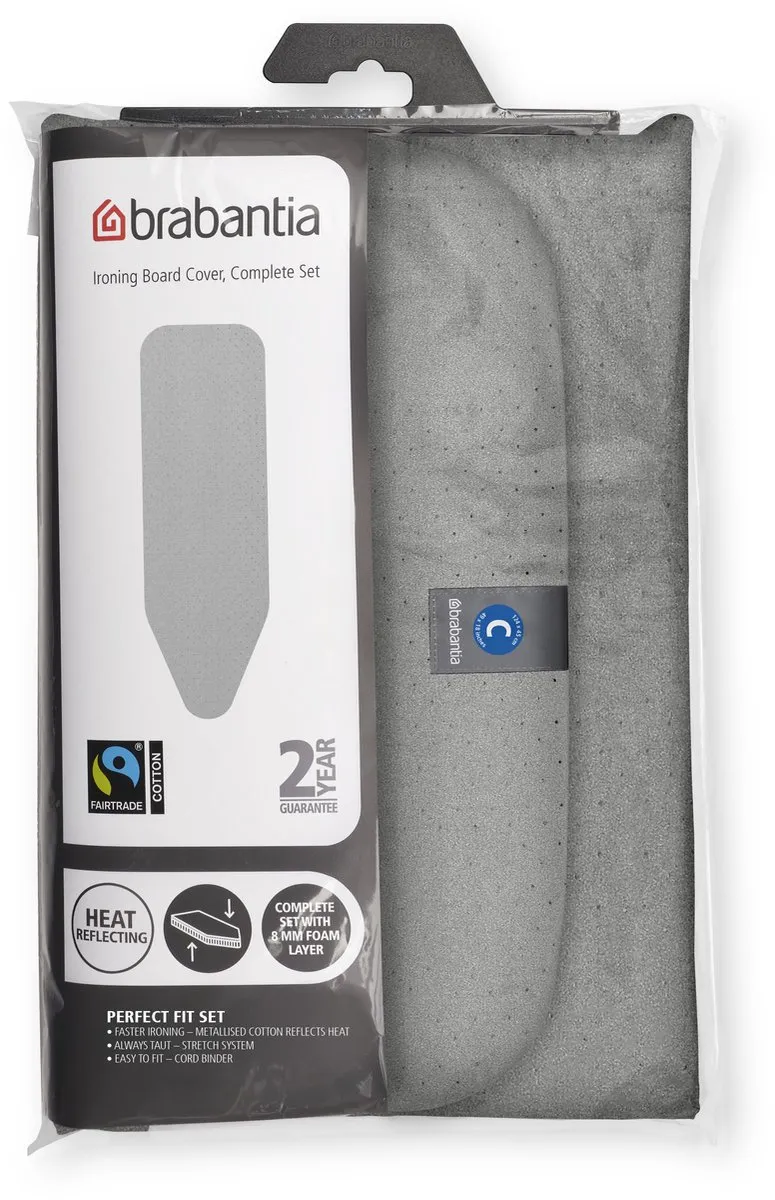 Brabantia Strijkplankhoes 124x45cm Metallic - Complete Set