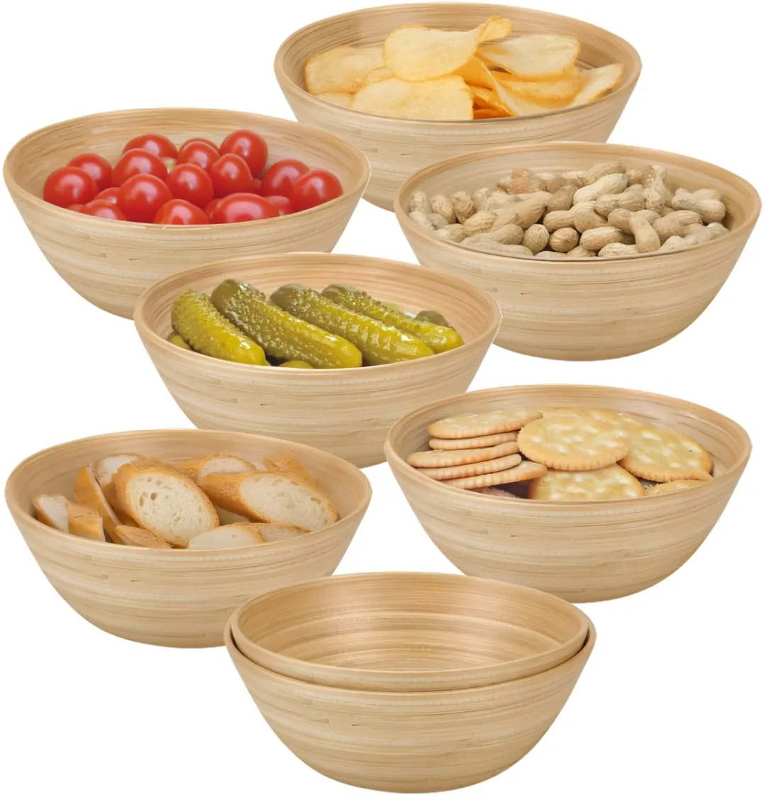 Excellent Houseware Snackschaaltje Bamboe 8 Stuks