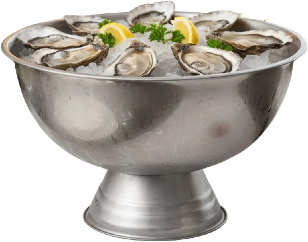Excellent Houseware Serveerschaal Oesters/Zeevruchten 40x24cm - Zilver