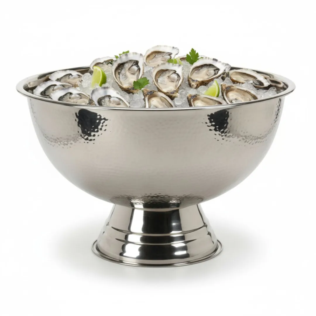 Excellent Houseware Serveerschaal Oesters/Zeevruchten 40x24cm - Zilver