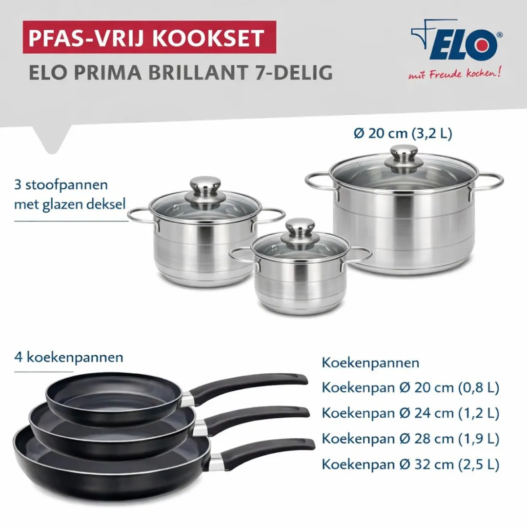 Fackelmann Elo Prima Keukengerei Set 7-delig - Roestvrij staal