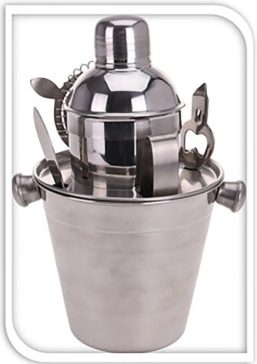 Excellent Houseware Cocktailset Zilver - 6-delig 1L - afbeelding 6 van 6