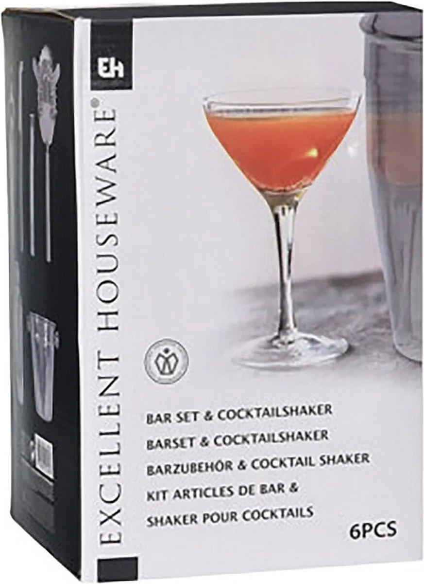 Excellent Houseware Cocktailset Zilver - 6-delig 1L