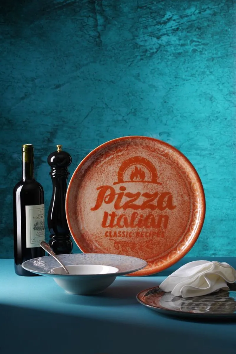Hendi Pizzabord Geglazuurd Porselein Baksteenrood Ø31cm
