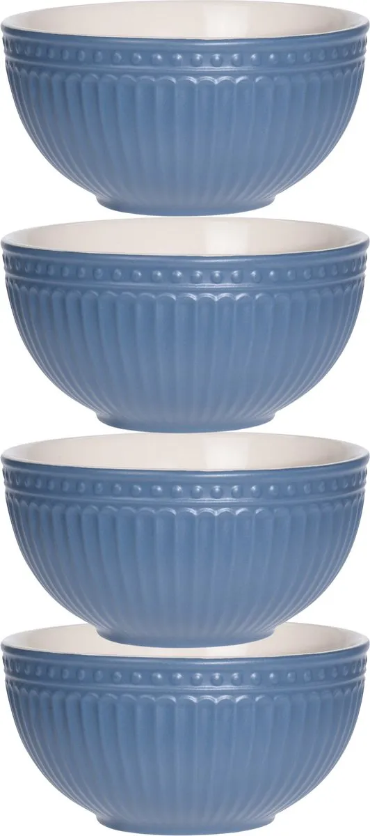 Excellent Houseware Roman Style Soepkommen - 4 Stuks - 14cm - Nachtblauw