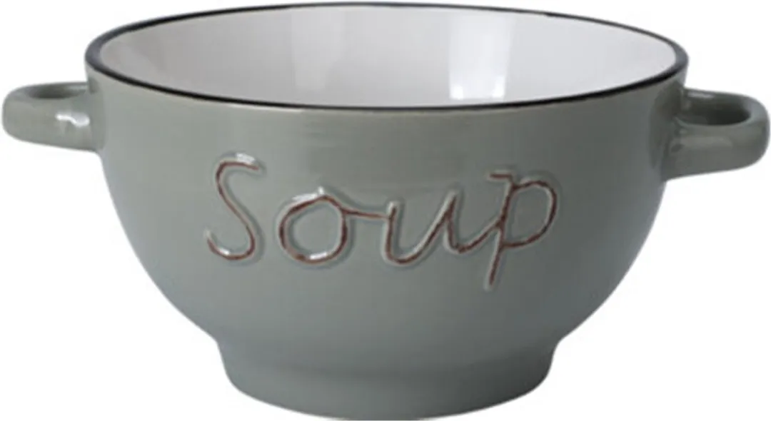Excellent Houseware Soepkommen Lichtgrijs - 4 Stuks