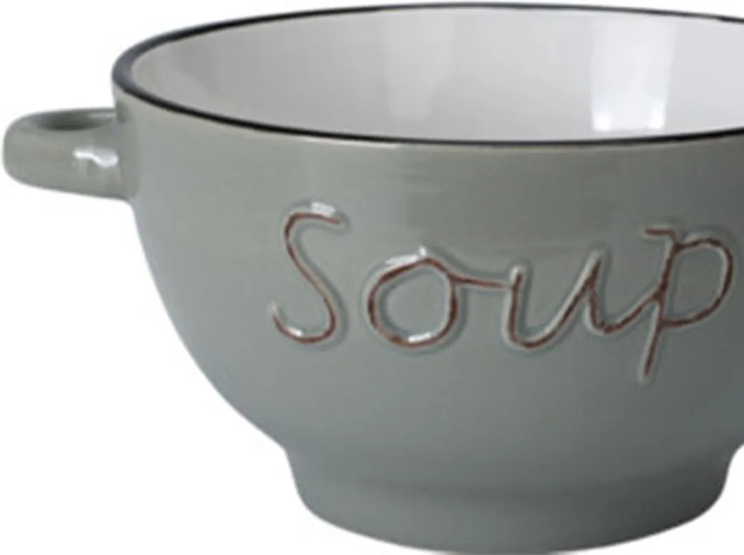 Excellent Houseware Soepkommen Lichtgrijs - 4 Stuks