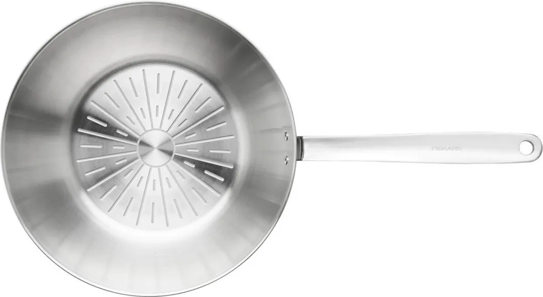 Fiskars All Steel Pure Wok 28cm - Inductie - Roestvrij staal - afbeelding 2 van 6
