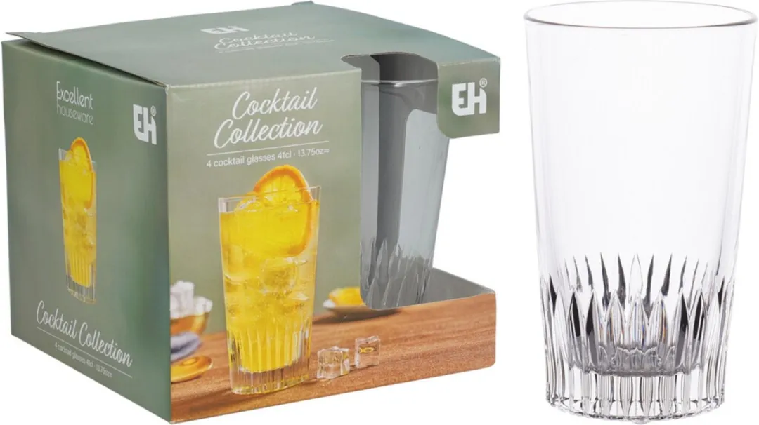 Excellent Houseware Drinkglazen 12 Stuks - 410ml - Longdrink