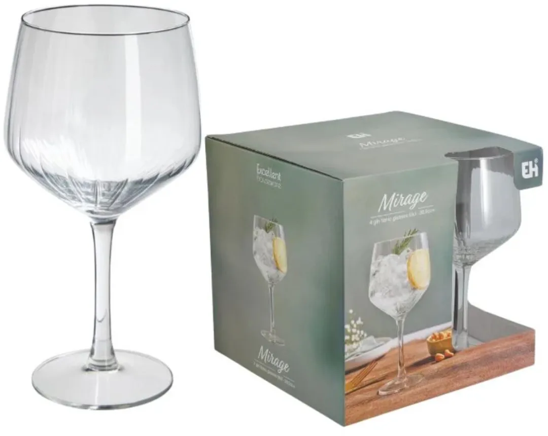 Excellent Houseware Gin Tonic Glazen 8-delig - 610ml - Transparant