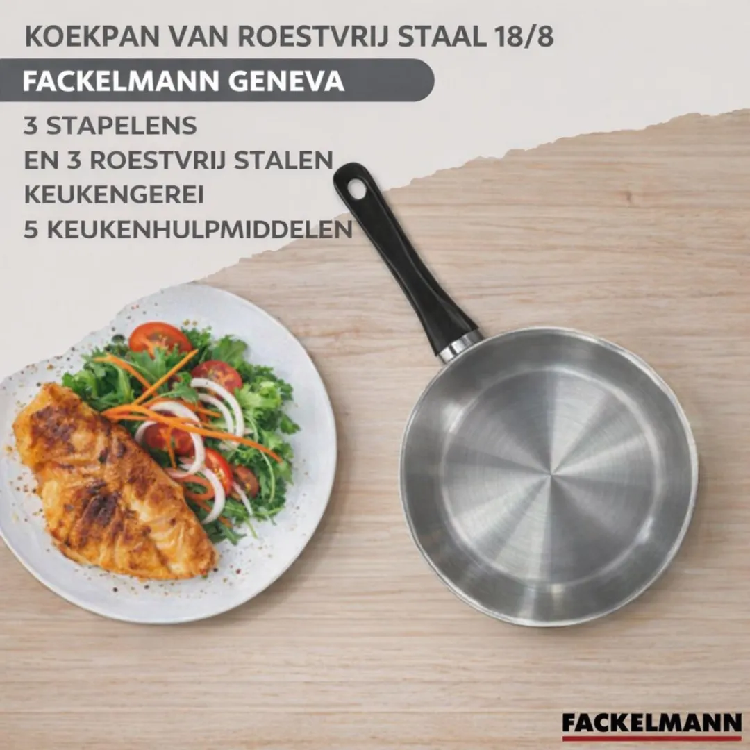 Fackelmann Geneva Roestvrijstalen Kookset 9220450B88 - 7-delig