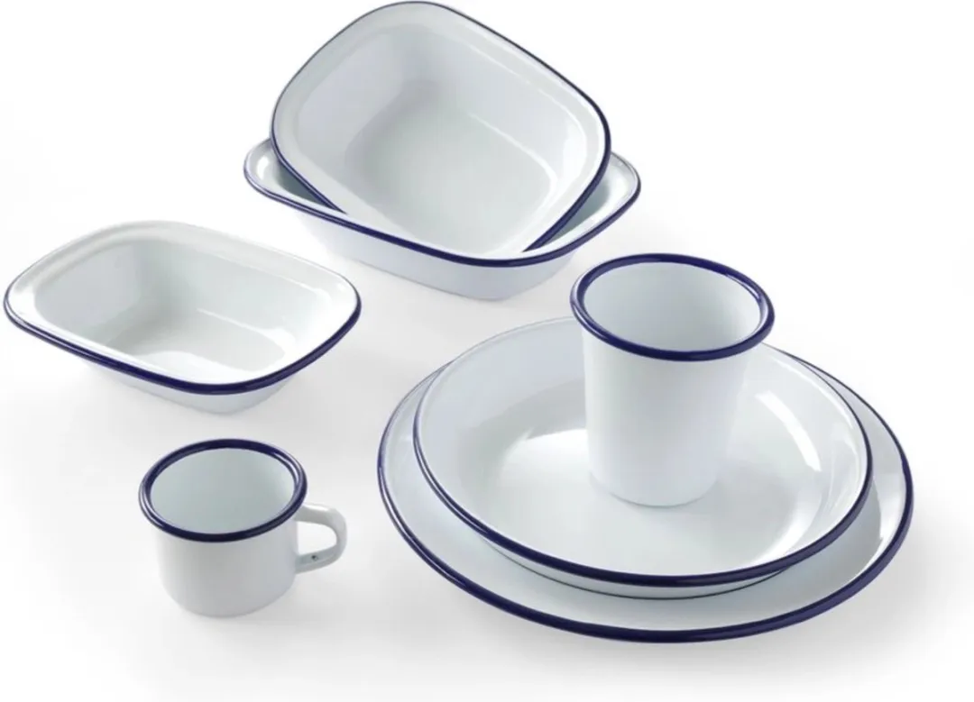 HENDI Diep bord 621240 - Ø18cm - Wit met blauwe rand