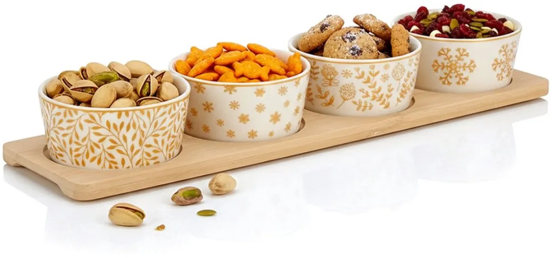 Excellent Houseware Porselein Snackset 5-delig