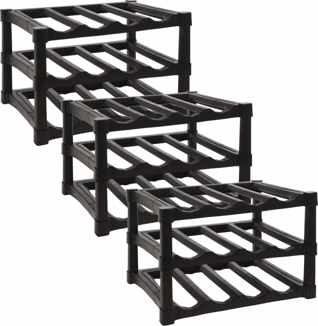 Excellent Houseware Wijnrek Zwart