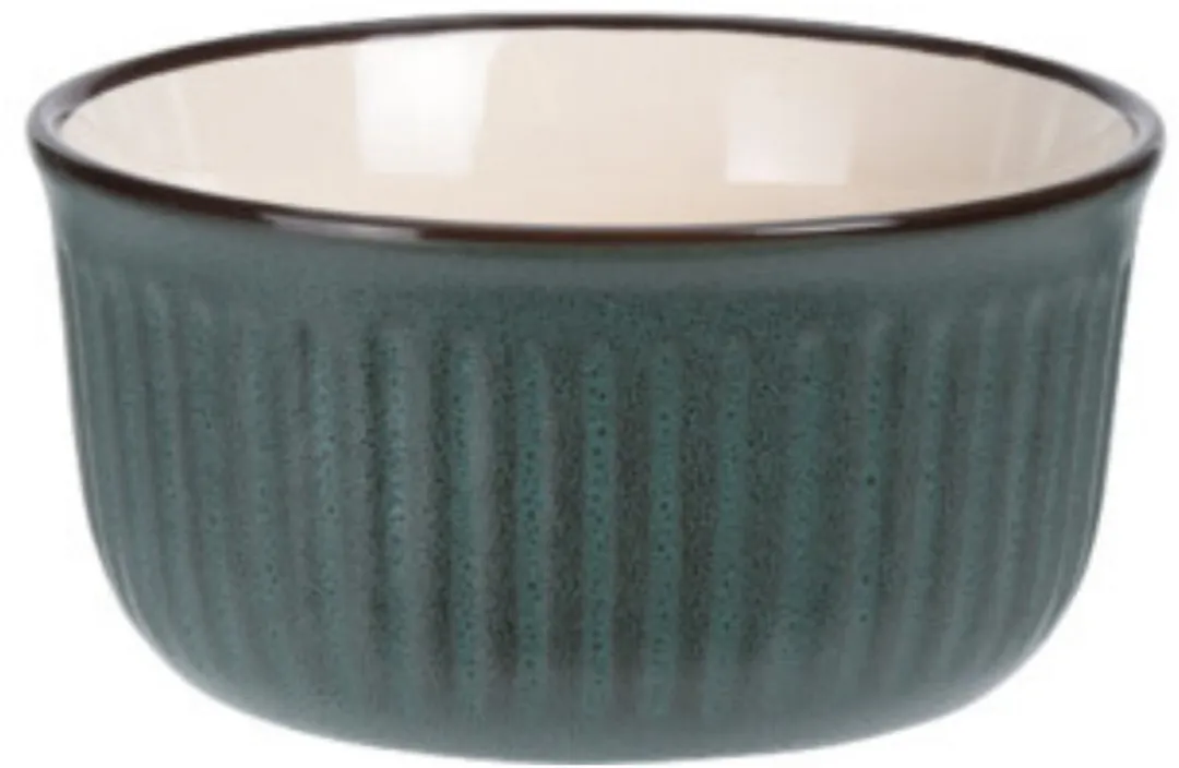 Excellent Houseware Striped Serveer/Chips Schaaltjes - 2x - Donkergroen