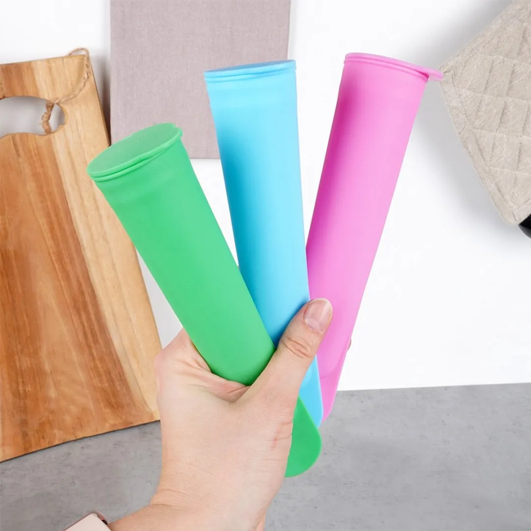 Excellent Houseware IJsvormpjes Set 3 Stuks - 100ml - Siliconen - Groen/Blauw/Roze
