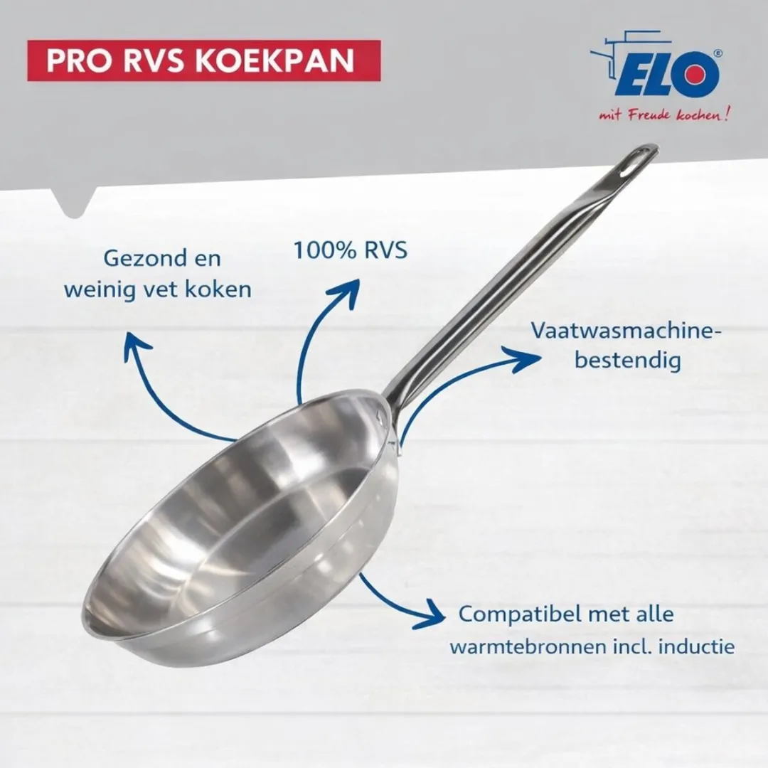 Fackelmann Elo Profi Keukenset 5-delig - 24/28cm + 12/14/20cm - Inductie - Roestvrij staal