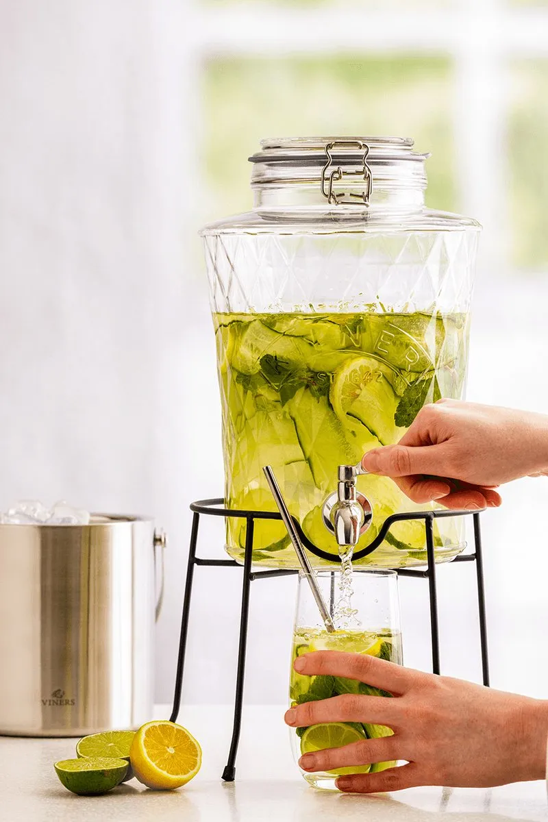 Kilner Diamond Drankdispenser 5L - Transparant/Zilver