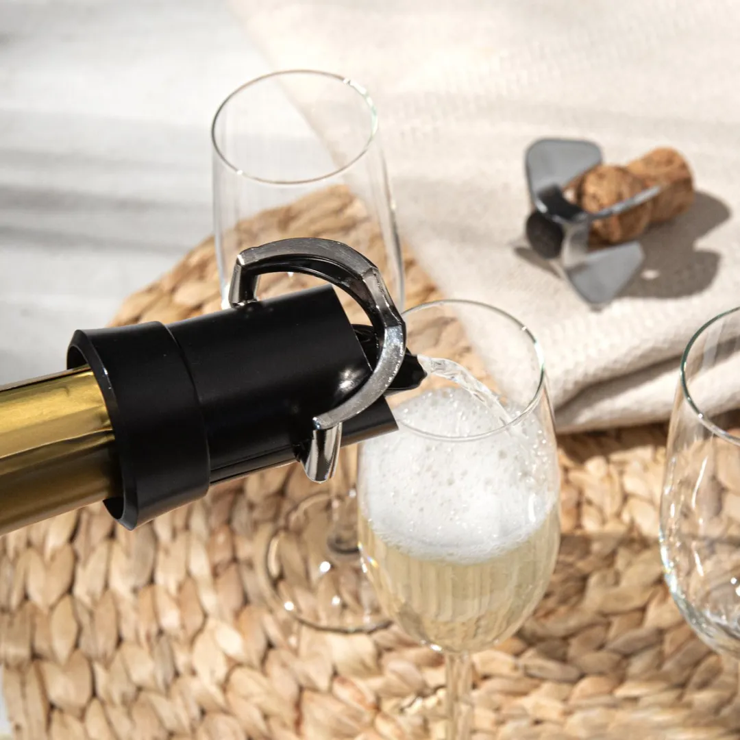 VacuVin Champagne Saver & Server - Zwart