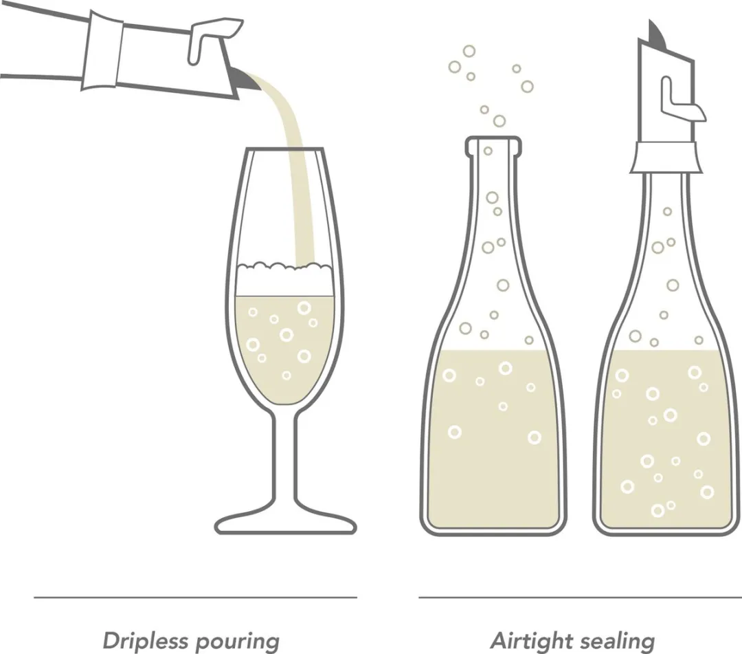 VacuVin Champagne Saver & Server - Zwart