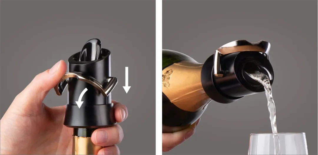 VacuVin Champagne Saver & Server - Zwart