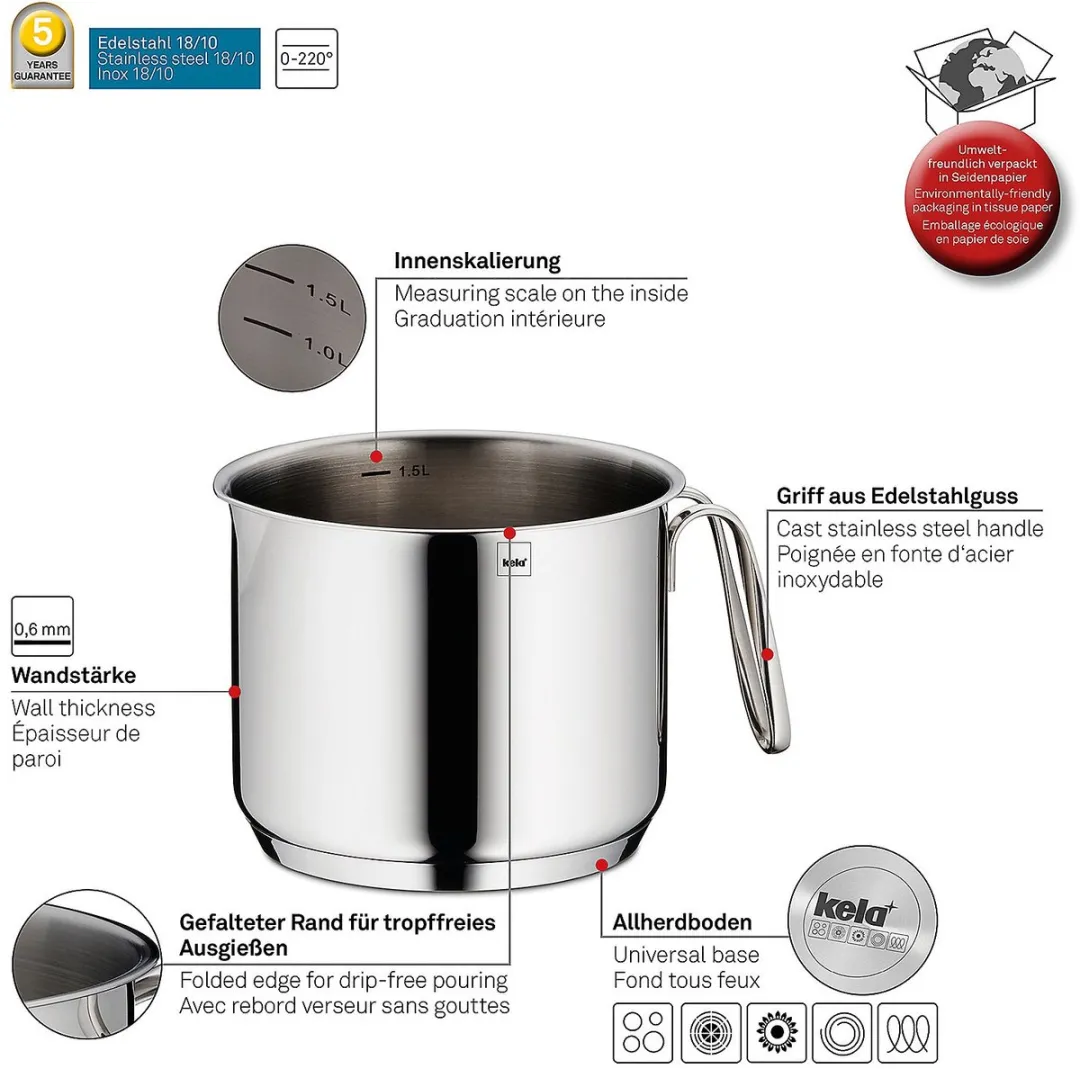 Kela Melkkannetje RVS 1,4L - Zilver