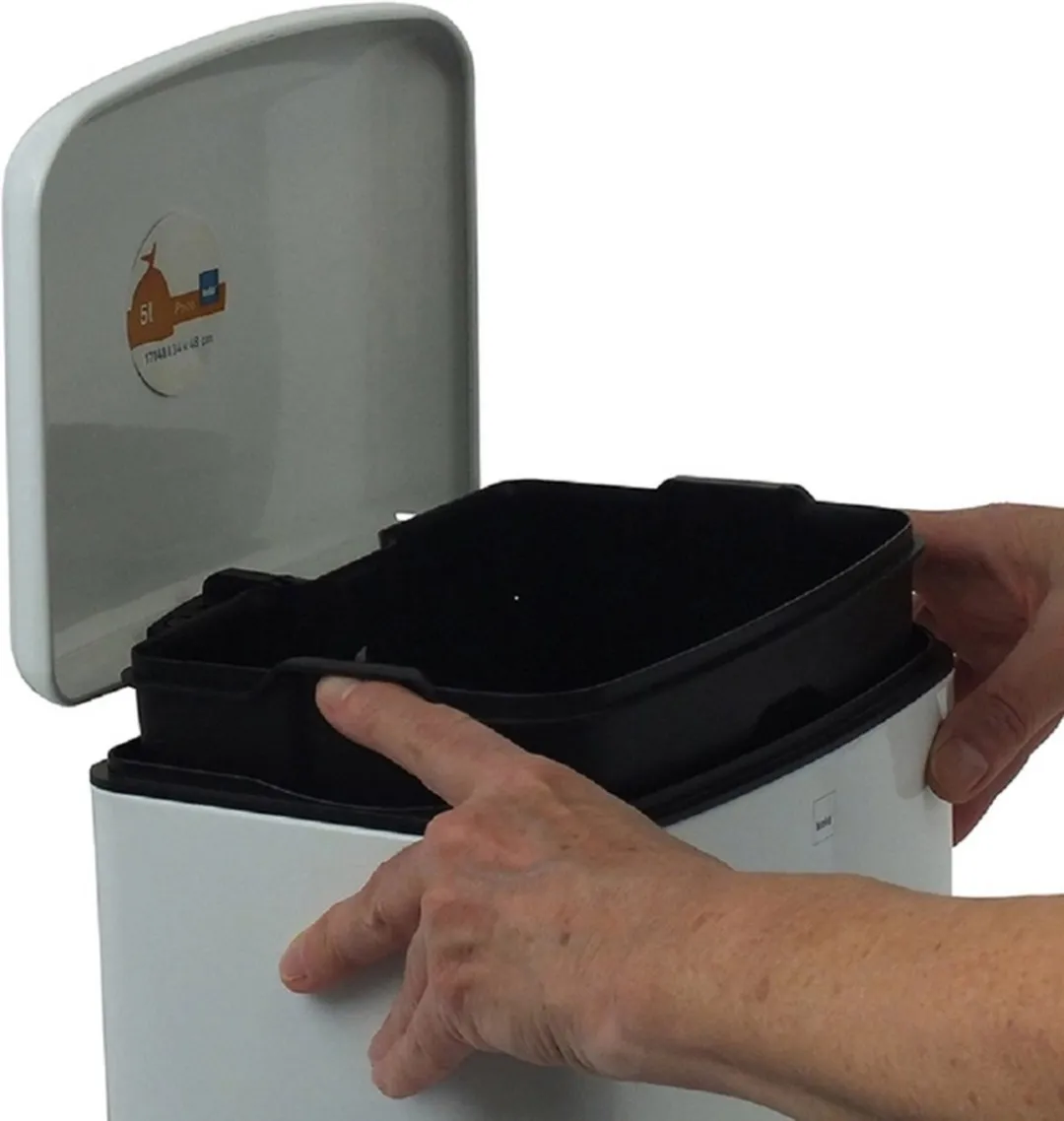 Kela Afvalemmer RVS 6L - Wit
