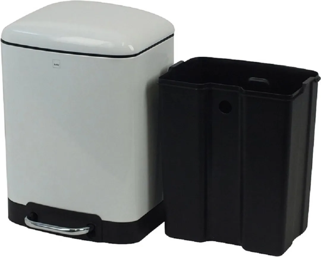 Kela Afvalemmer RVS 6L - Wit