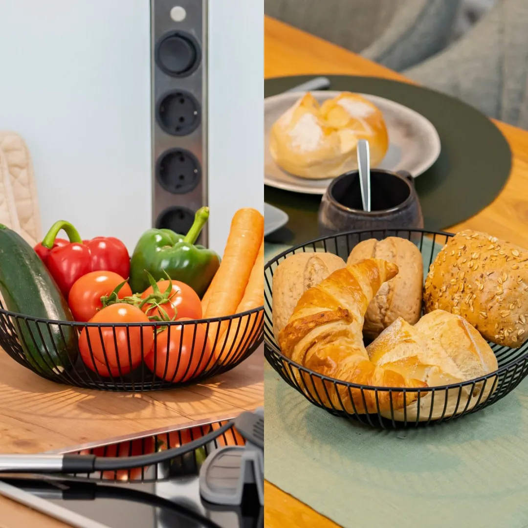 Westmark Moderno Draadmand - Fruit & Brood 28cm - Zwart