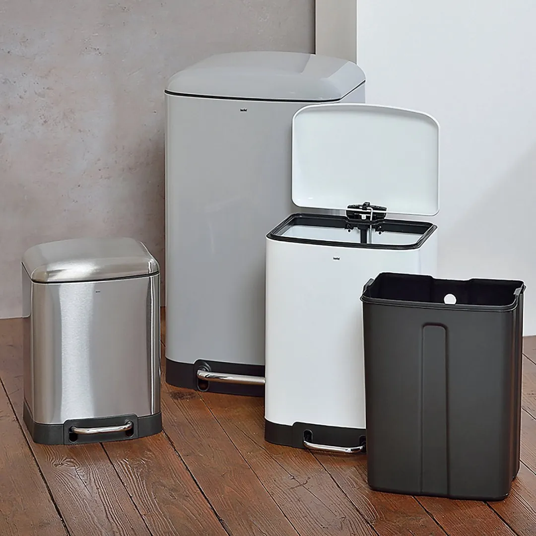 Kela Davino Afvalemmer RVS 30L - Wit