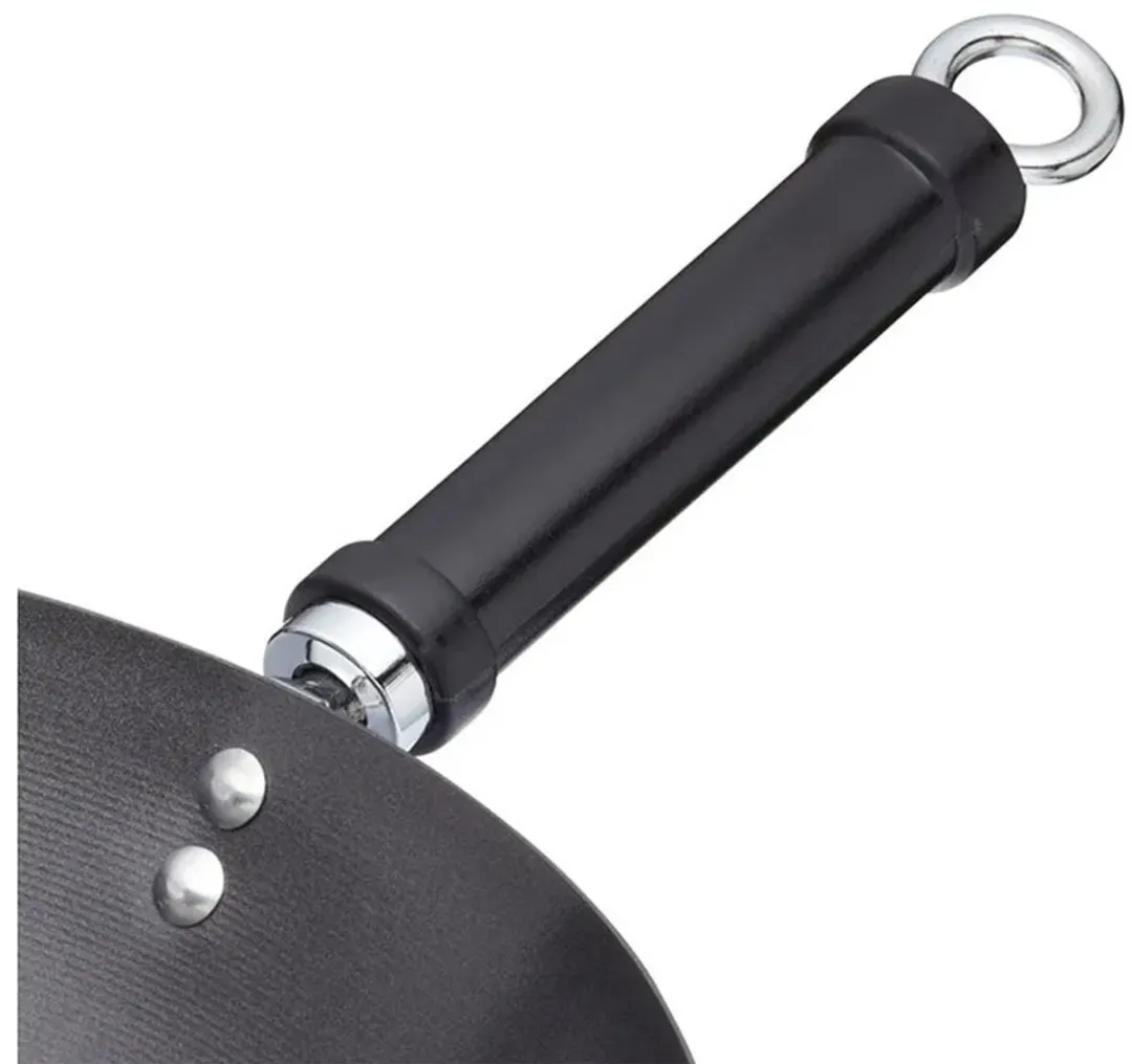 KitchenCraft Oriental Wokpan 36cm - Carbonstaal - Zwart