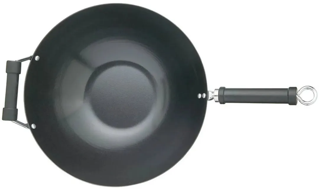 KitchenCraft Oriental Wokpan 36cm - Carbonstaal - Zwart