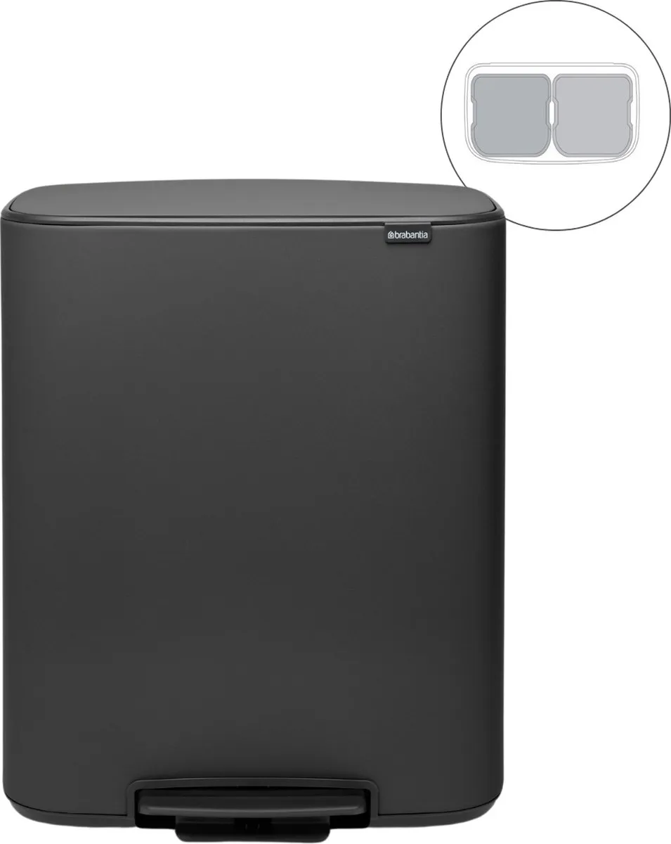 Brabantia Bo Prullenbak 227622 - 2x30L Mineral Infinite Grey