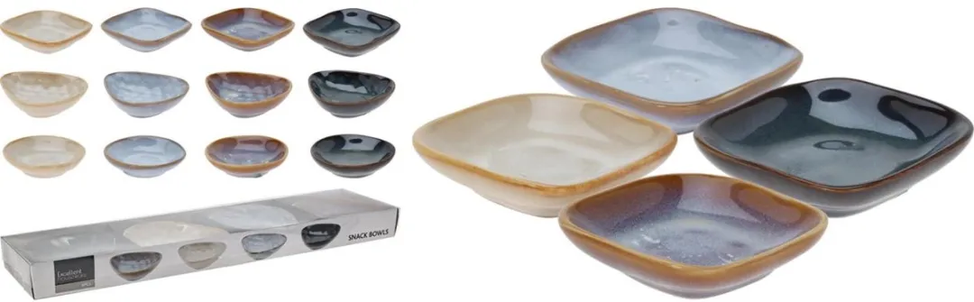 Excellent Houseware Snackschaal Set 4 Stuks