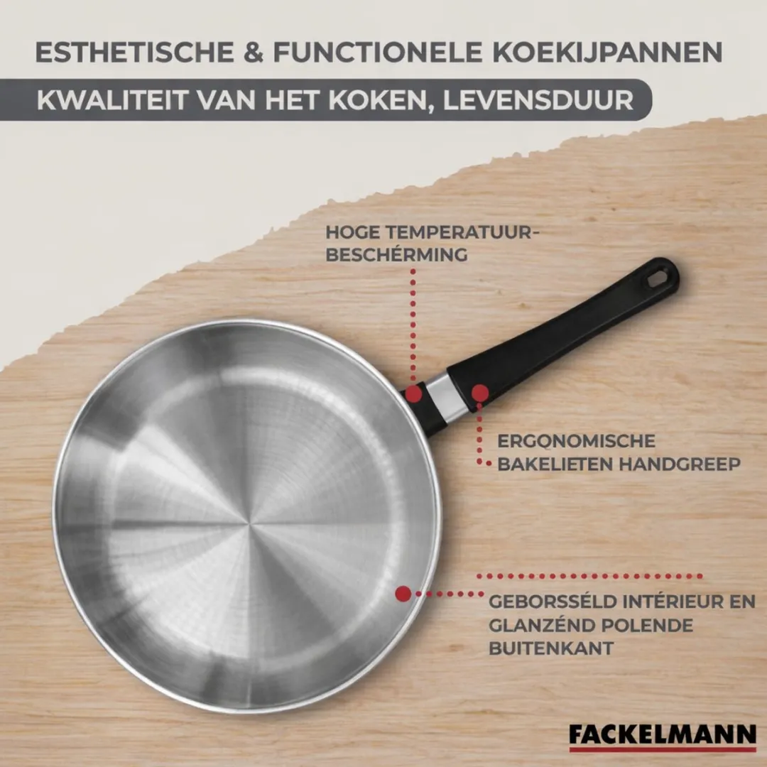 Fackelmann 9357050B88 Kookset - 7 Pannen 12-28cm - Roestvrij staal