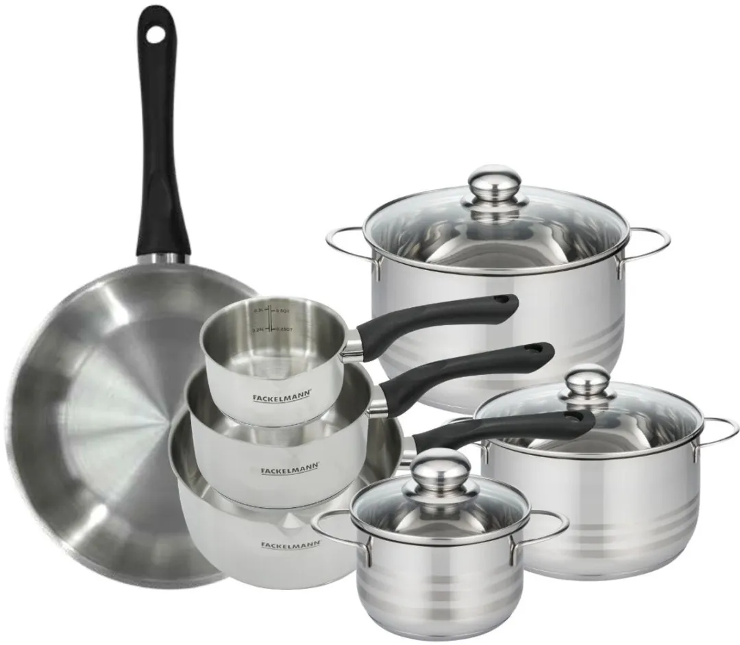 Fackelmann 9357050B88 Kookset - 7 Pannen 12-28cm - Roestvrij staal