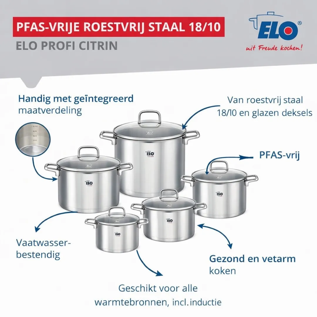 Fackelmann Elo Profi Keukengerei Set 4-delig - Inductie - Roestvrij staal - afbeelding 6 van 6